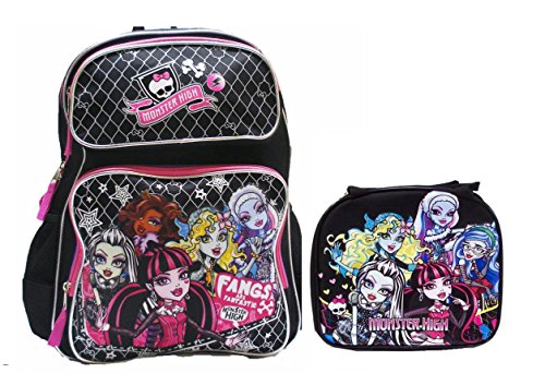 Monster High Large Backpack with Insulated Lunch Bag Set 2 Pcs .