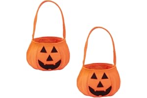 Halloween Pumpkin Bags for Boys Girls Halloween Trick or Treat Bucket Bag for Halloween Costume Party Pumpkin Face Tote Bag w