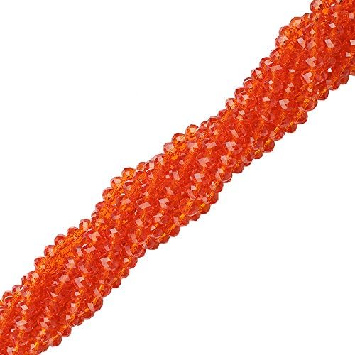 6mm Assorted Crystal Beads Faced Glass Beads Crystal Rondelle Bead,100pcs (Red)