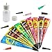 43pcs Free Tattoos Templet,Oruuum India Tattoo Ointment Kit, Conical Temporary Art Tattoos Painting, Black2, Brown, Lake blue, Red, Rosy red, 6Pcs (8_color)