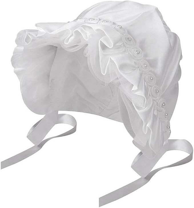 inSowni Baptism Christening Hat Cap with Pearls