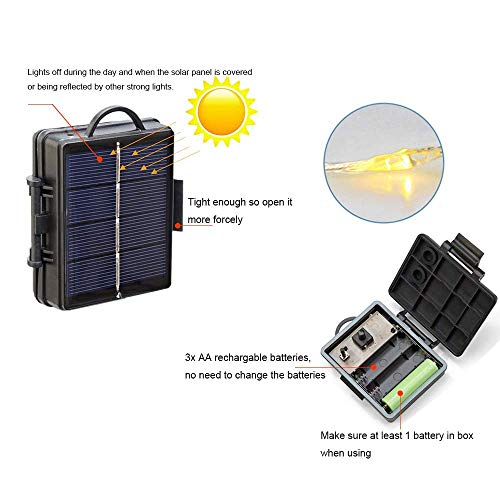 Solar Patio Umbrella String Lights, Umbrella Lights Solar Powered Bright 8 Modes 104 LED Lights Included 3xAA Rechargeable Battery, for Outdoor Beach Deck TV DIY Garden Party Christmas Decoration - Thumbnail 5