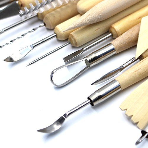 Md trade 38 Pieces Wooden Clay Sculpting Tools Pottery Carving Tool Set Sculpture Tools - Thumbnail 5