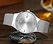 Fashion Mens Watch Mesh Band Japanese Analog Quartz Movt Thin Dial Date Wrist Watches,White