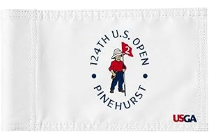 2BUT 2024 US Open Pinehurst Golf Pin Flag Practic Putting Green Golf Flag For Backyard Garden Double-Sewn 600D Nylon Miniature Pin Flag Regulation Tube Flag(white 20"x13")