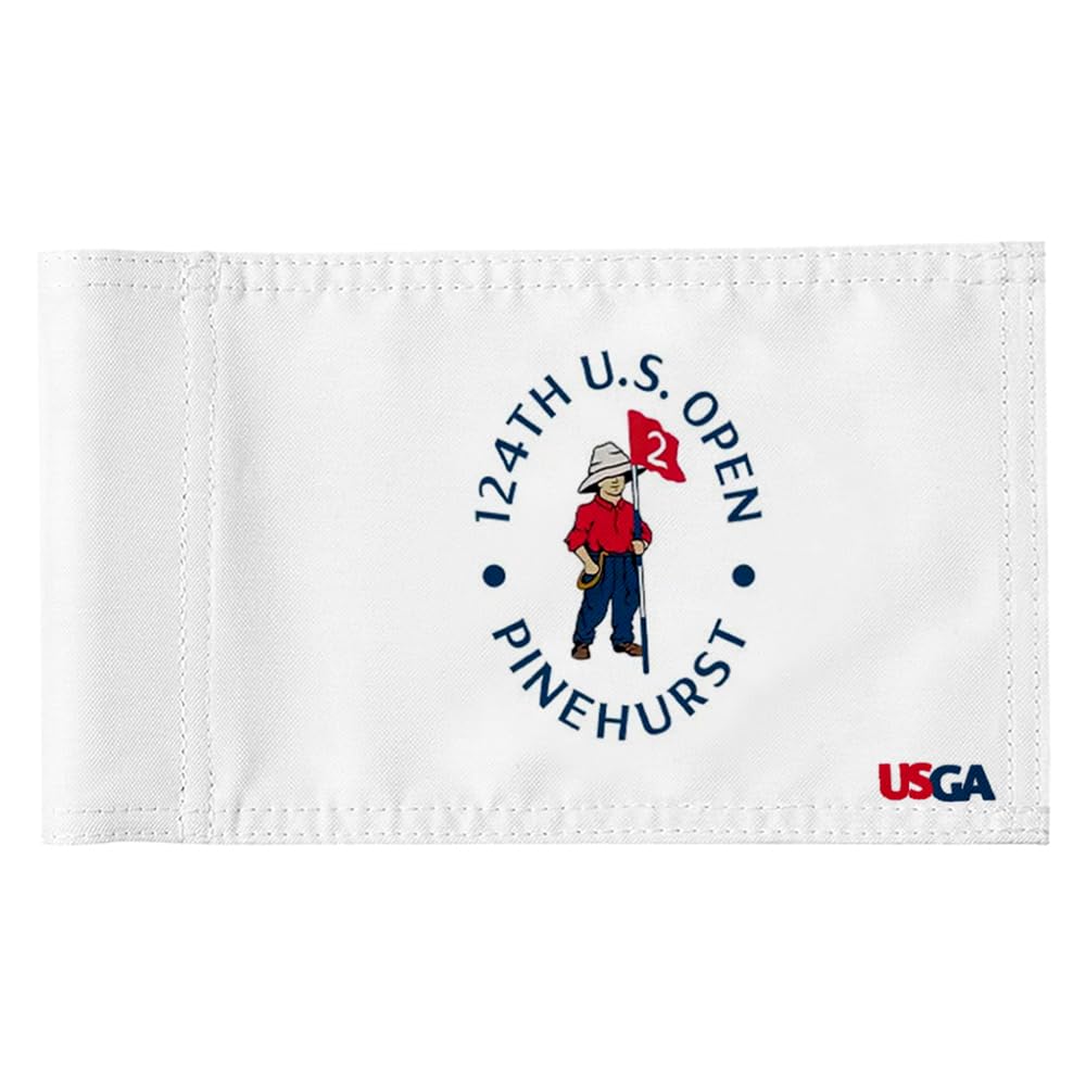 Photo 1 of 2BUT 2024 US Open Pinehurst Golf Pin Flag Practic Putting Green Golf Flag For Backyard Garden Double-Sewn 600D Nylon Miniature Pin Flag Regulation Tube Flag(white 20"x13")