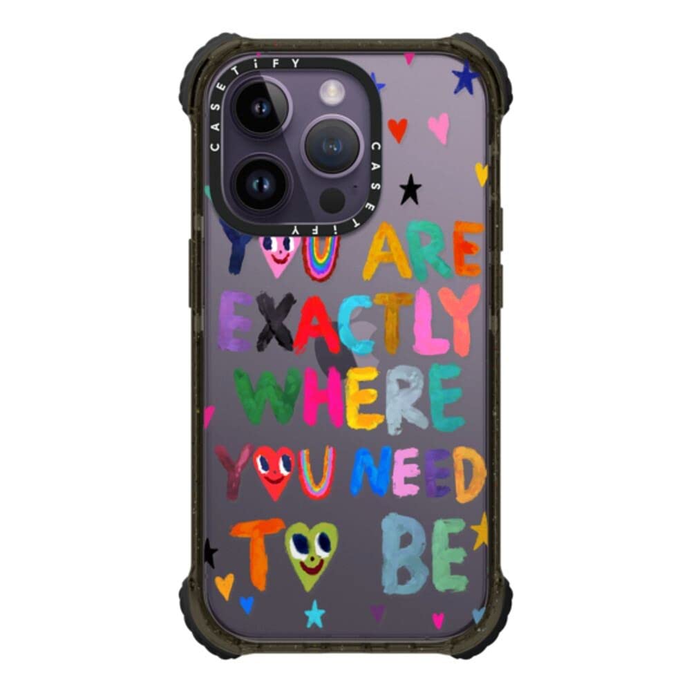 CASETiFY Ultra Impact iPhone 14 Pro Case [5x Military Grade Drop Tested / 11.5ft Drop Protection] - You are exactly - Glossy Black — image 1