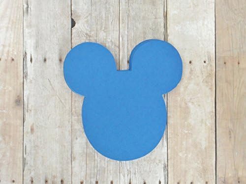 Mickey Mouse Heads Die Cut Cards in Blue 50 Pieces
