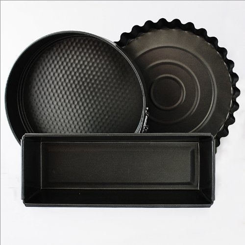 Set 3 Teglie Per Dolci Relaxdays - Ø 21,26,28 Cm, Antiaderenti, Per Crostate E Torte, Antracite - Foto 2