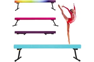 Peakpath 8FT Adjustable&Foldable Gymnastics Balance Beam,Home Gym Equipment,Easy Assembling and Storage,No Tool Require,for Kids Children Girls Training