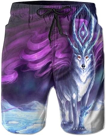 Boys Fashion Boardshort Wolf On The Iceberg Sports Beach Shorts Quick Dry