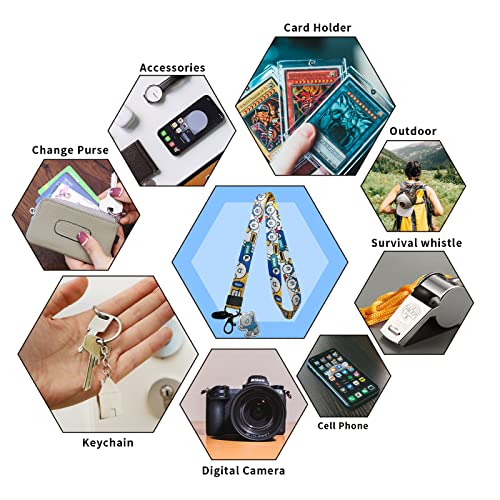 Pack of 2 Wrist and Neck Lanyards for Keys/ID Badges, Wristlet Keychain Holder Car Key Lanyard for Women Gift Idea