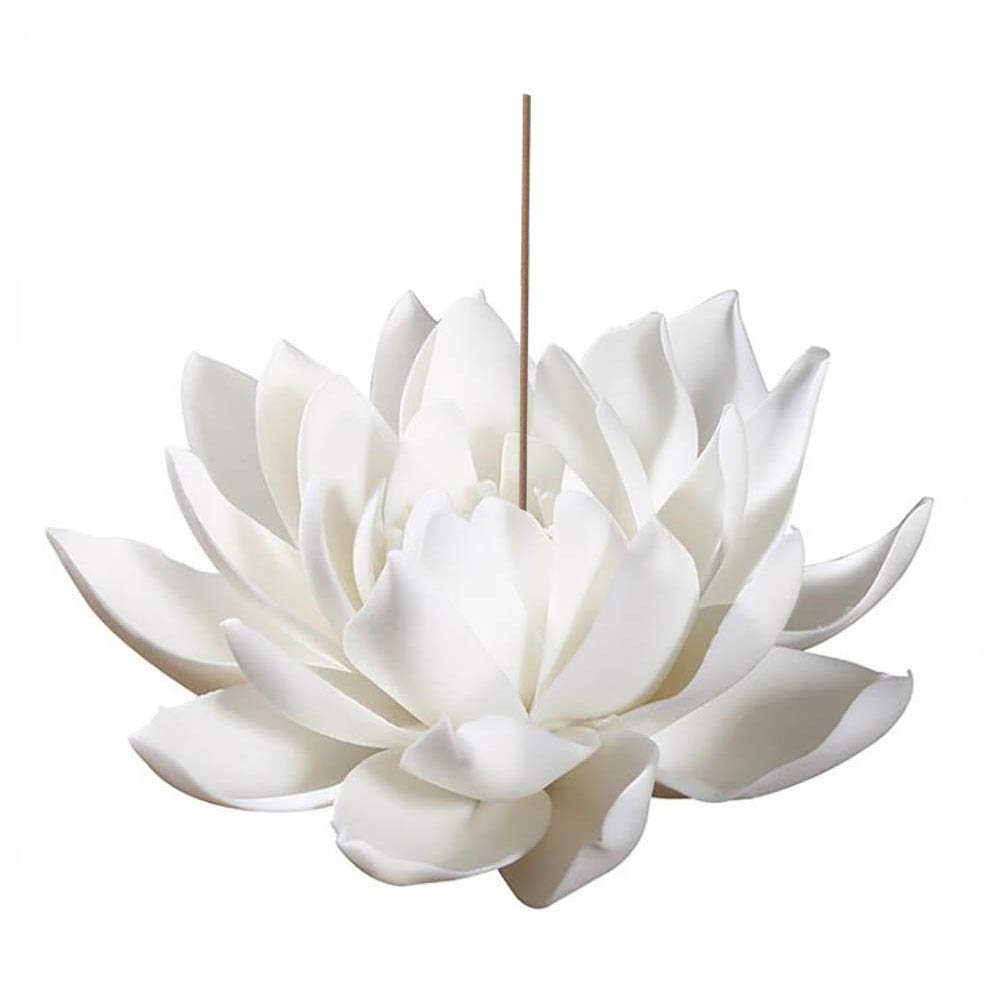Photo 1 of Lioong Ceramic Lotus Incense Burner,Flower Insence-Stick Holder with Ash Catcher Incent Holder for Sticks Cones Yoga Studio Living Room Home Decor