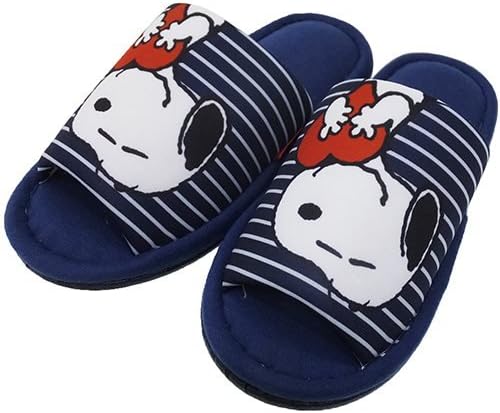Nippon Slipper Peanuts Snoopy Slipper House Shoes for Adults Size 4.5~6.5 Navy Blue PT-19