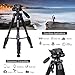 Camera Tripod 55-inch Q111 with Phone Holder,Cell Phone Tripod Stand Protable Lightweight for Canon Nikon Sony DSLR Projector Webcam Spotting Scopes Gopro and Smartphones Live(Black)