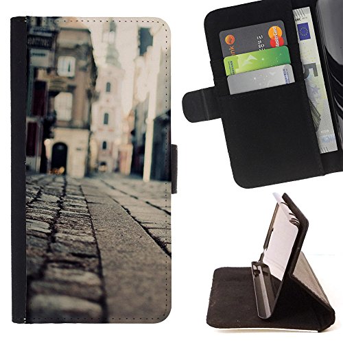 KingStore / Flip Wallet PU Leather Case Cover / Samsung Galaxy Note 4 IV / Streets S