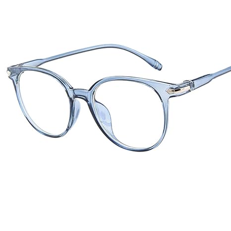 REALIKE Unisex Brille Elegant Flacher Spiegel Runder Rahmen Brillengestell Brille Anti-Blaulichtbrille, Retro-Brillengestell 