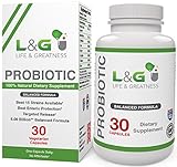 LG365 Best Probiotics for Women and Men Best Proven 15 Strain for IBS, Constipation and Bloating Supplement 30 Probiotic Acidophilus Capsules 1 Month Supply