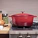 Zelancio Cookware 6-Quart Enameled Cast Iron Oval Dutch Oven Cooking Dish with Skillet Lid, Cayenne Red