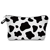 LOOMILOO Small Makeup Bag Black-White Cow Color