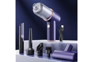 LSLCQW XBllcyiv Handheld Car Vacuum Cleaner12000Pa 3 in 1Vacuum Cleaner, 120W High Power Wet and Dry Handheld Car Vacuum Cleaner with LED Light and Multi-Nozzles for Car, Home, Office, Pet (Bluish)