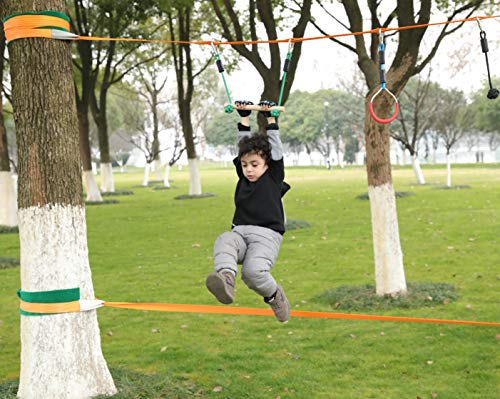 image for BRAVEWAY Slackline Kit Kids Obstacle Course Balance Training Accessori