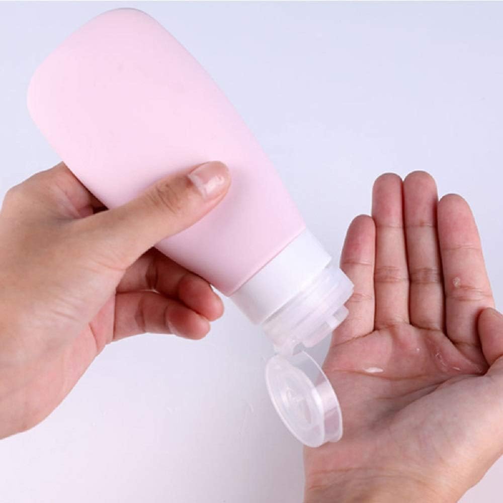 Silicone Travel Bottles, Vonpri Leak Proof Squeezable Refillable Travel Accessories Toiletries Containers Travel Size Cosmetic Tube for Shampoo Lotion Soap Liquids (4pack)