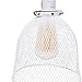 Rustic State Industrial Retro Style Mesh Wire Cage for Pendant Ceiling Lamp (White)