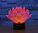 Elstey® Blooming Lotus 3D Model Visual Optical Illusion 7 Color Change Touch Switch Nightlight LED Desk Lamp