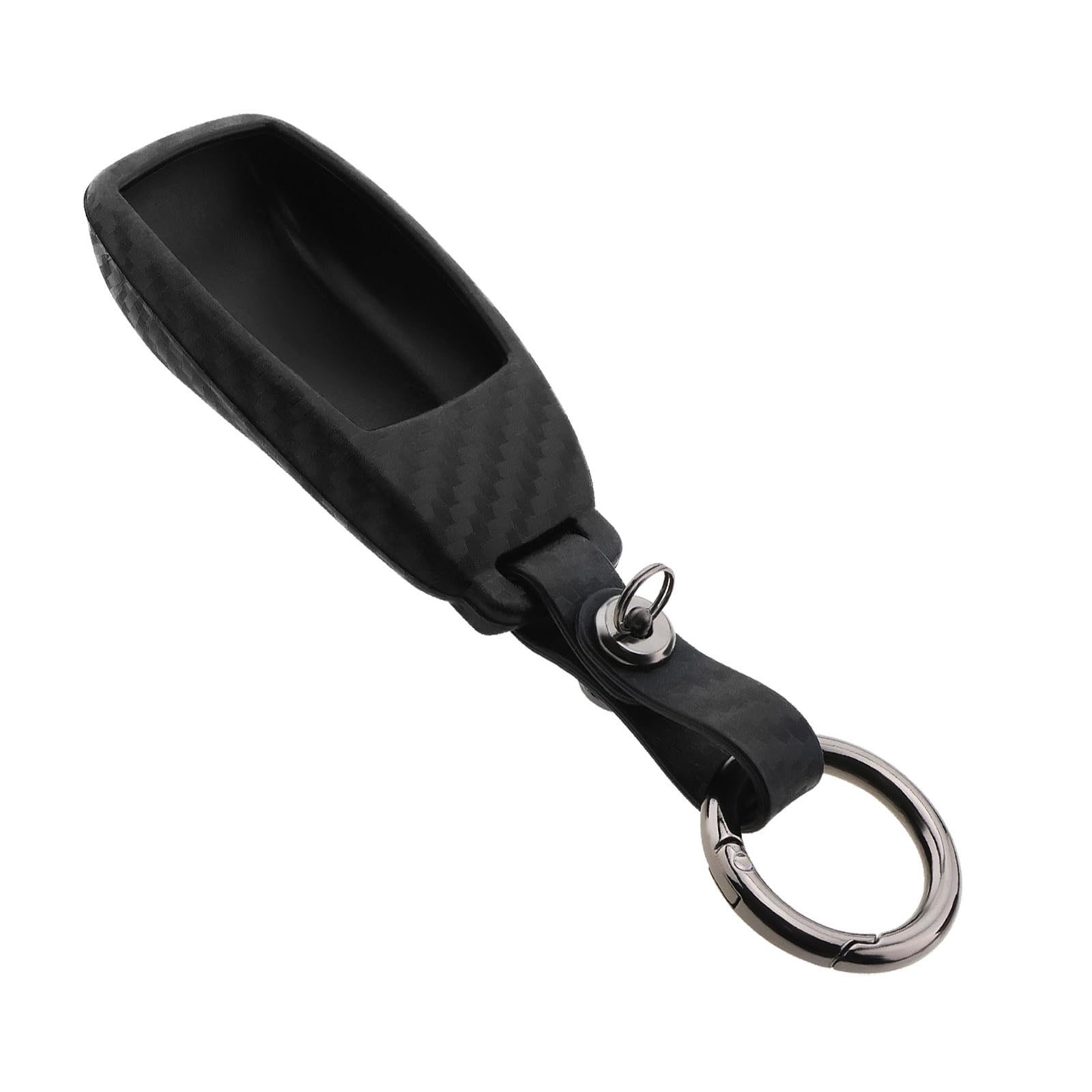 ECSiNG Car Silicone Remote Control Key Housing Protective Cover with Carbon Fiber Pattern Compatible with Mercedes Benz A E S Car Keys Accessories