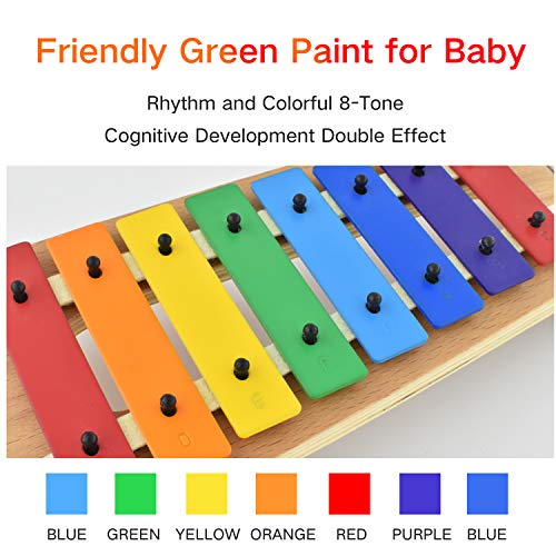 MUSICUBE Xylophone for Kids Wood Xylophone with Mallets Orff Music Instrument for Educational