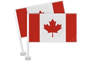 2 PCS Canada Car Flag,Heavy Duty Canadian National Decor,Two Layer Digital Printed 150D Banner For Car Vechile Truck
