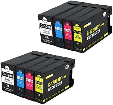 INKMATE 8 Pack ( 2 BK / 2 M / 2 C / 2 Y ) High Yield PGI-1200XL Ink Cartridge Compatible for Canon Maxify MB2020 MB2320 2050 2350 Printer