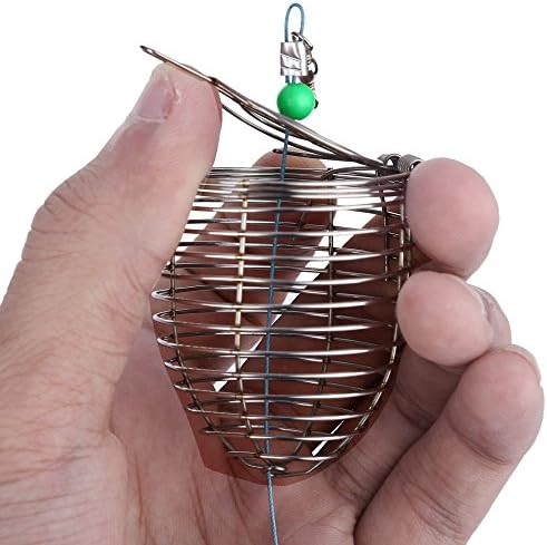 TecGeo(TM) Hot Sale Stainless Steel Fishing Trap Basket Wire Coarse Fishing Lure Cage Fish Bait Lure Fishing Accessory