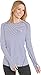 Coolibar UPF 50+ Women's Long Sleeve Fitness Shirt - Sun Protective (Medium- Midnight Blue/ White Stripe)