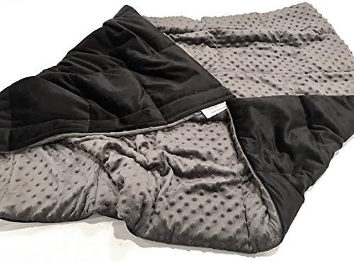 Charcoal &amp; Black Luxury Weighted Sensory Blanket -16lb 48x70