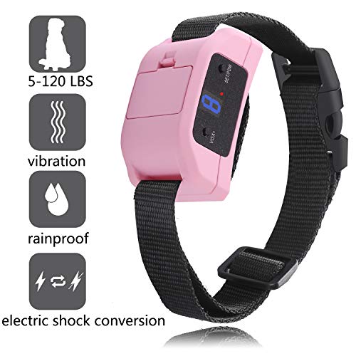 Bark Collar [2019 Newest Automatic ] Stop Dogs Barking Fast/Vibration/Control Barking/Battery Anti bark Collar/Adjustable Collarfor Small, Medium, Large Dogs(Pink)