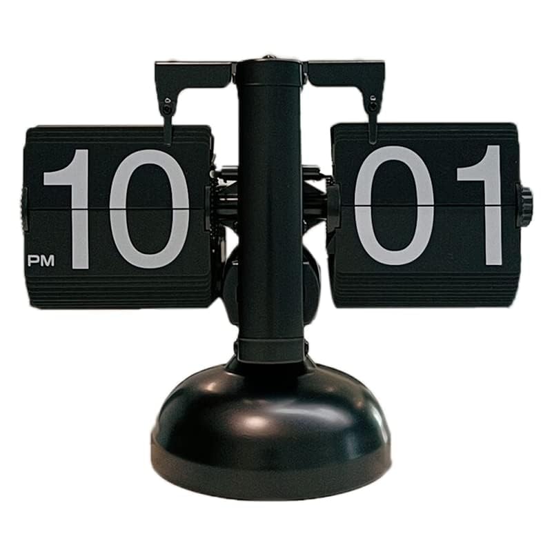 Gsycle Retro Flip Clock - Vintage Digital Automatic Turning Desk Clock for Home, Office, Room Decor (Black)