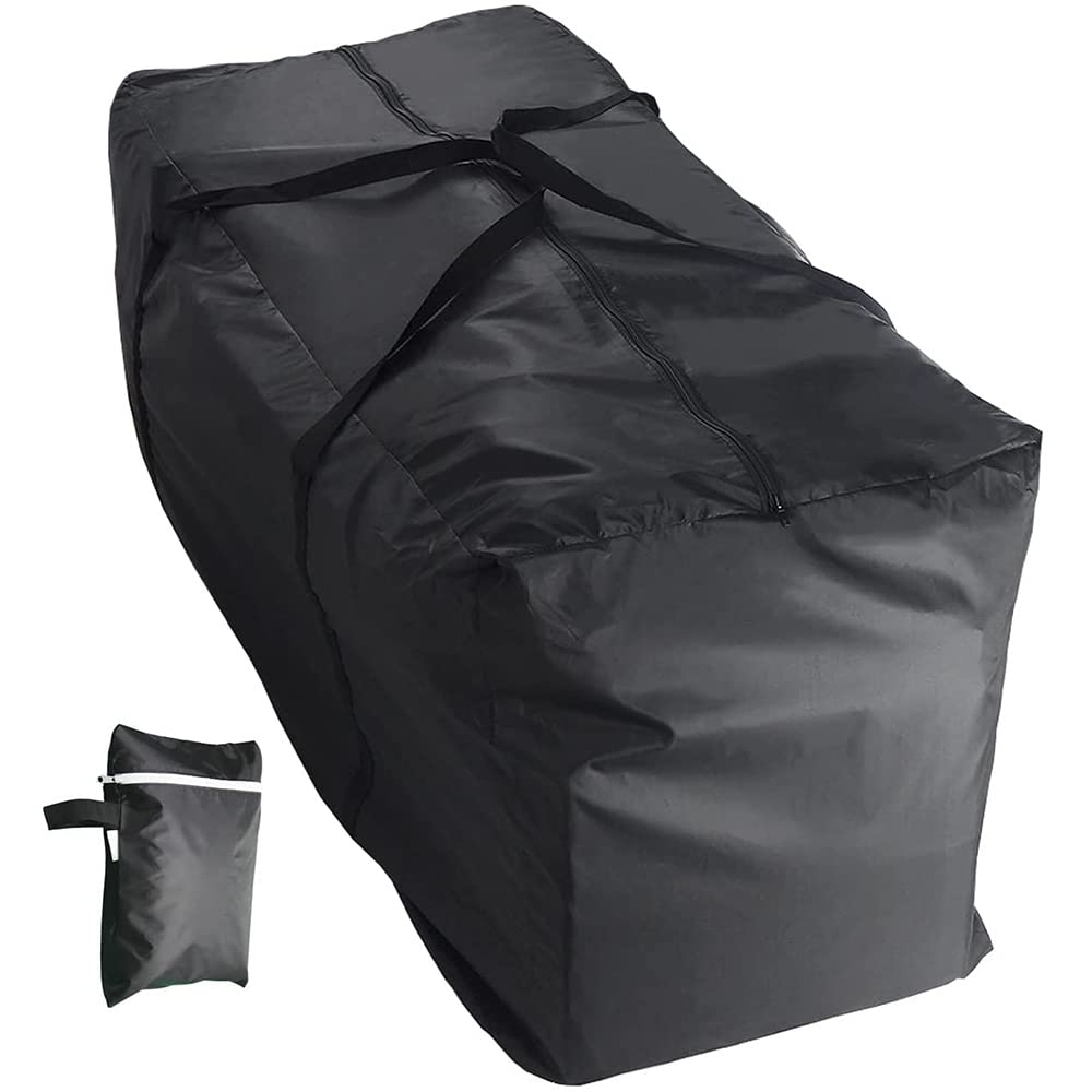 Tiardey Black Garden Furniture Cushion Storage Bag Outdoor Waterproof Storage Bags for Garden Cushions with sturdy Handles 173 * 76 * 51cm (445g)
