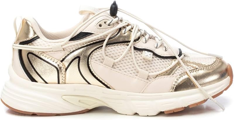 - Zapatilla Mujer Oro - Calzado Cómodo y Versátil - Moda Casual - Modelo 14405202 (Talla 38)