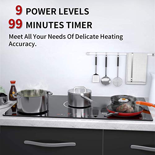 Cooktop 36 inch Induction Cooktop，Builtin 5 Burner IsEasy Induction