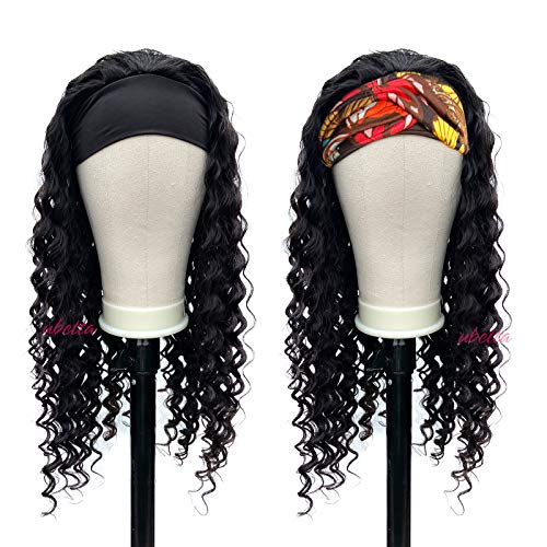 Short-Culry-Headband-Wigs-Human-Hair-Natural-Black-Virgin-Hair-Deep-Wave-None-Lace-Front-Wigs-Glueless-Brazilian-Remy-Hair-Machine-Made-Headband-Wigs-Nature-Color-for-Black-Women-150-Density-12Inch