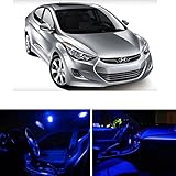 LEDpartsNow Hyundai Elantra 2011 & Up Blue Premium LED Interior Lights Package Kit (8 Pieces)