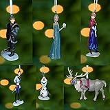 Disney Frozen Christmas Tree Ornament Set Featuring Anna, Elsa, Hans, Kristoff, Sven the Reindeer, Olaf the Snowman - Shatterproof Plastic Ornaments Ranging from 3