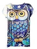 KaiTingu Women's Short Sleeve Owl Graphic Print Vintage T Shirt