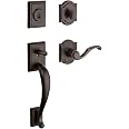 Baldwin Spyglass Front Entry Handleset With SmartKey Deadbolt – Matte Black, Single Cylinder, Adjustable Backset