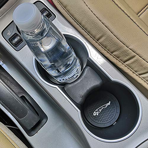 Car Interior Accessories Anti Slip Cup Holder Insert Coaster Mat fits for Jaguar Vehicles (Set of 2, 2.75" Diameter)