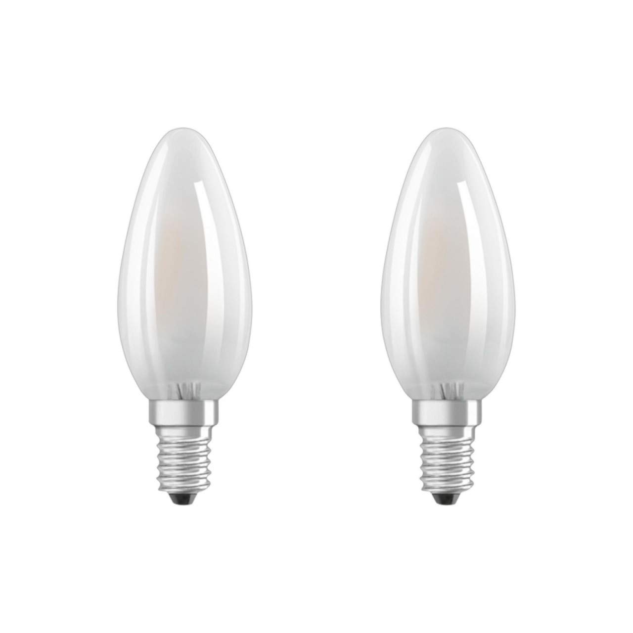 Osram LED Base Classic B/LED Lamp E14, 4 W, Warm White, 220 to 240 V, 40 W Replacement, Pack of 2