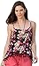 Simplicity Women's Multi Colored Print Spaghetti Strap Cami Top w/ Tassel Trim