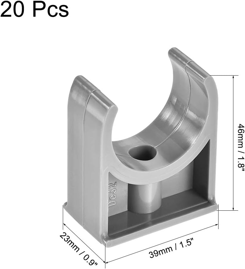 sourcing map PVC Pipe Clamps Clips 32mm, Fit for 32mm/1.26" OD TV Trays Tubing Hose Hanger Support Pex Tubing - Image 3